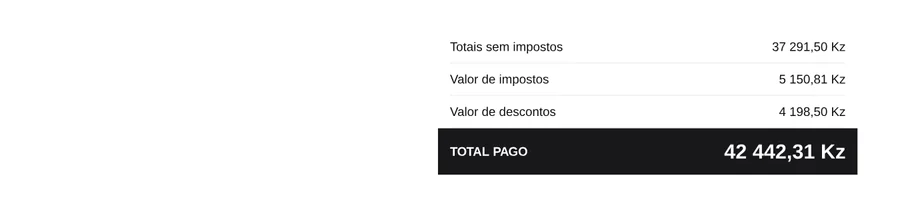 Total em destaque