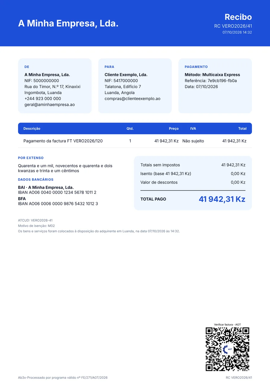 Azul - Recibo