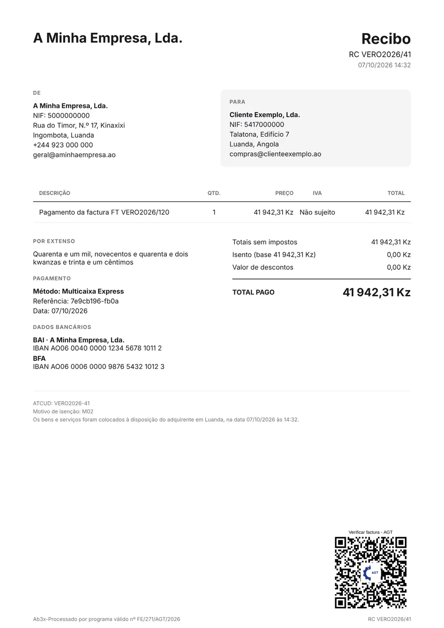Limpo - Recibo